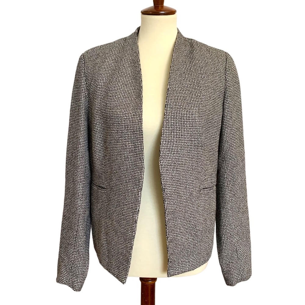 WILLI SMITH Blazer Jacket Open Front Black/White. Lined.